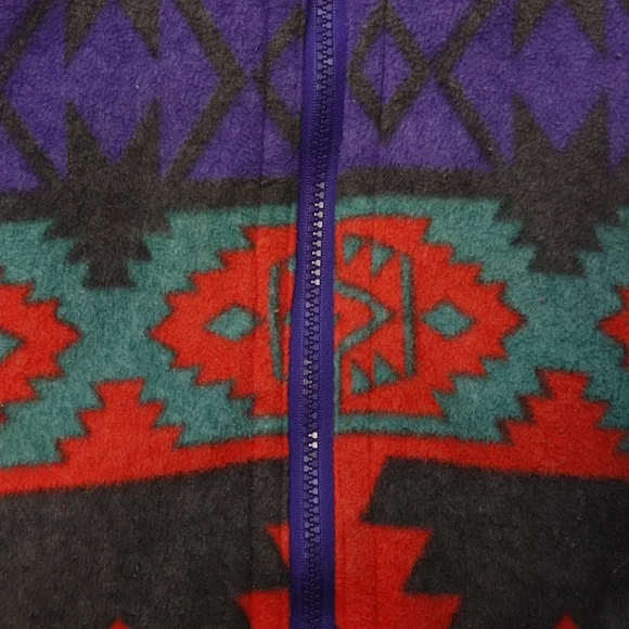 Vintage Sports CB Southwestern Pattern Fleece Jacket Size L - Picture 2 of 7
